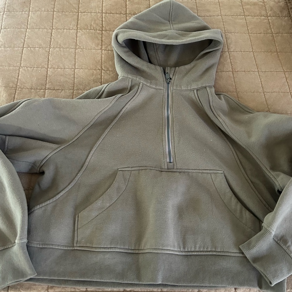 Women's Tan Half-Zip Hoodie